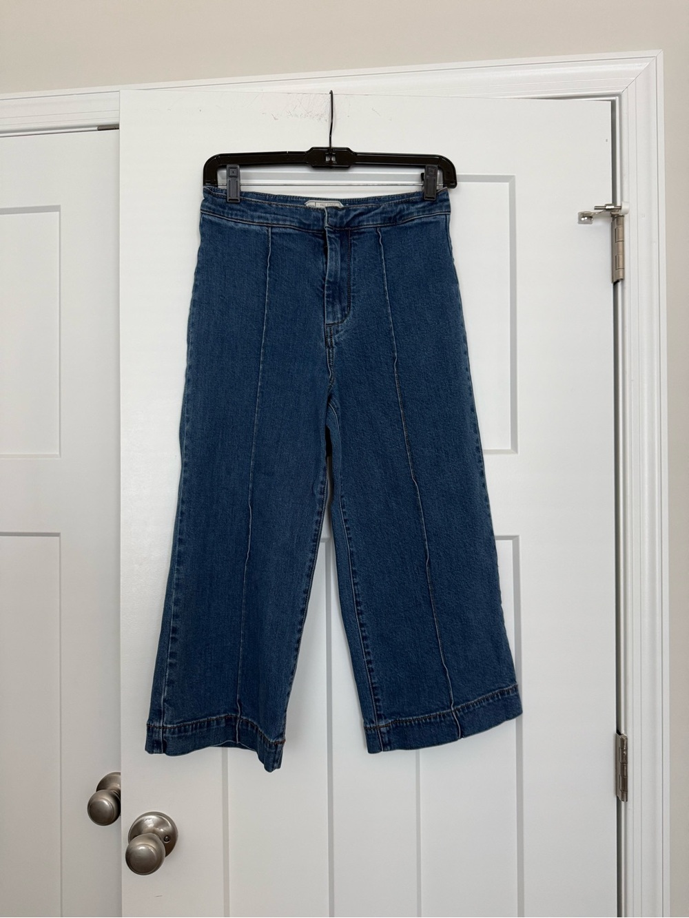 Free People Wide Leg Denim Capris